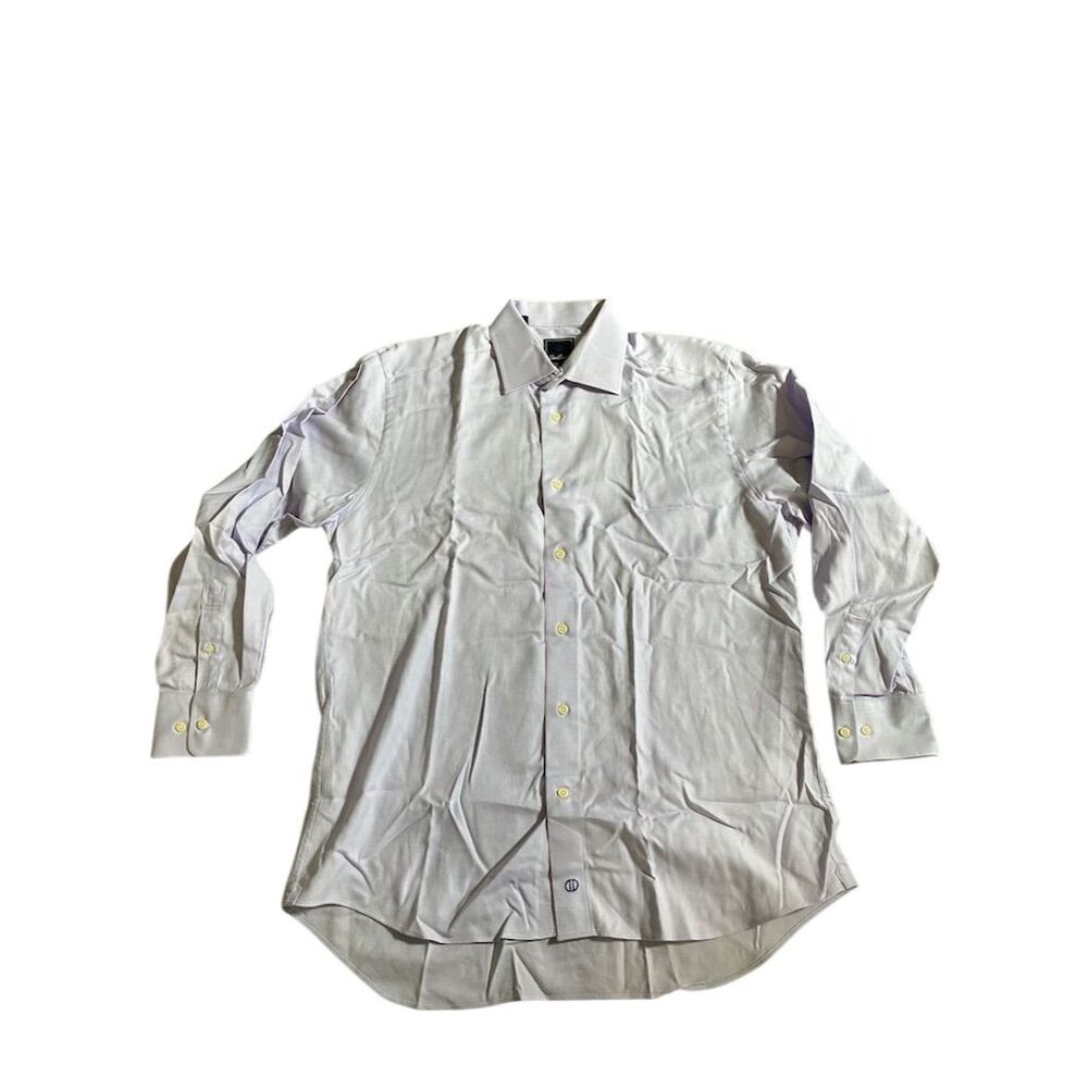 David Donahue Men's Dress Shirt 16 Purple Long Sleeve Button-Down